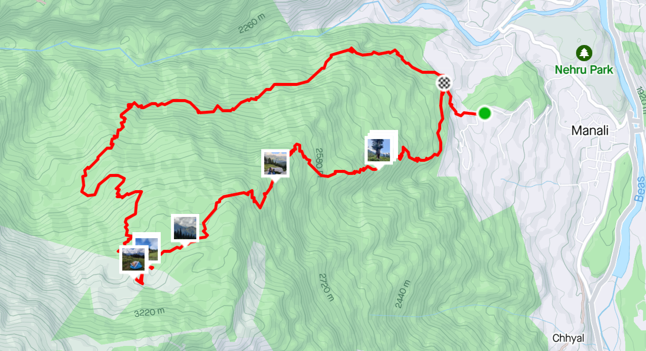 Strave map view of activity